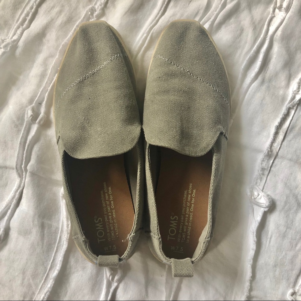 Toms Drizzle Grey Slip Ons